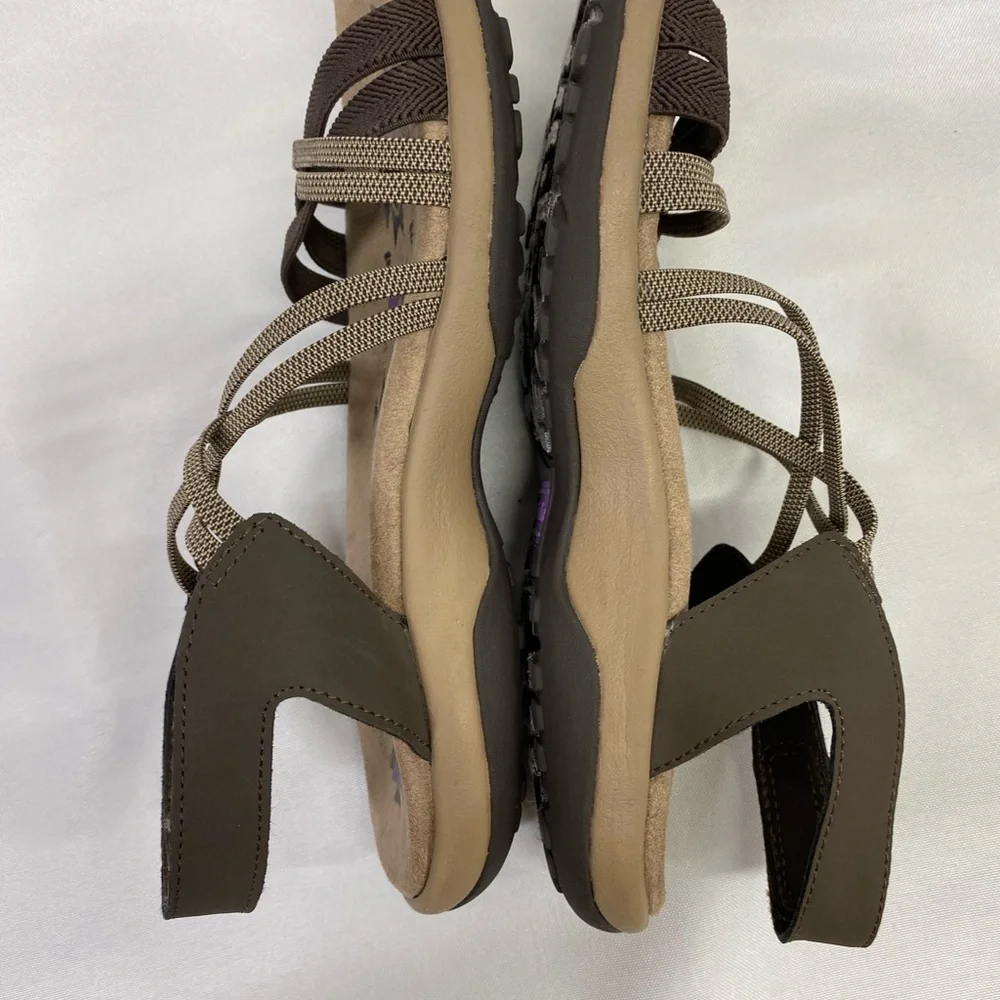 Skechers Women's Reggae Slim Summer Getaway Brown Tan Strappy Sandals Size 6 - Picture 6 of 9